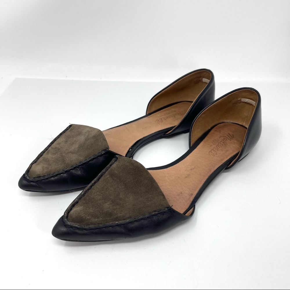 Madewell suede leather pointed toe flats 8